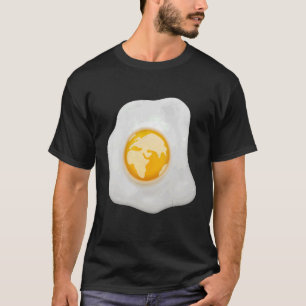 Camiseta Huevo frito con globo terrestre con traje de yema