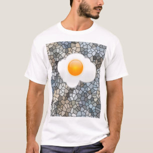 Camiseta Huevo frito en el arte BG del Mosaico
