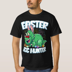 Camiseta Huevo Hunter Pascua Dinosaur Bunny Boys Triceratop