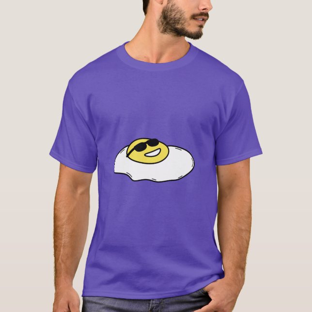 Camiseta Huevo lateral alegre con cara - gafas de sol (Anverso)