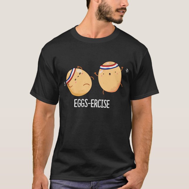 Camiseta Huevos aeróbicos divertidos Pun Dark BG (Anverso)