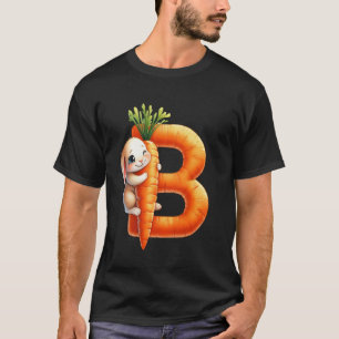Camiseta Huevos alfabeto Pascua ABCs Zanahoria Letra B para
