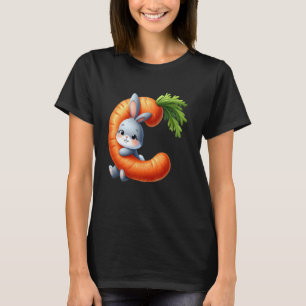 Camiseta Huevos alfabeto Pascua ABCs Zanahoria Letra C para