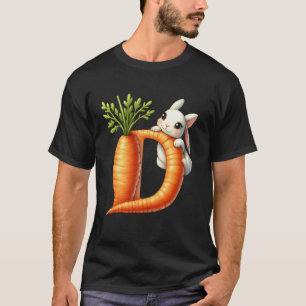 Camiseta Huevos alfabeto Pascua ABCs Zanahoria Letra D para