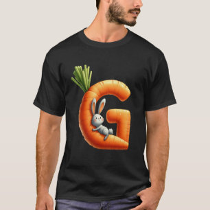 Camiseta Huevos alfabeto Pascua ABCs Zanahoria Letra G para