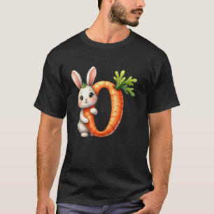 Camiseta Huevos alfabeto Pascua ABCs Zanahoria Letra O para