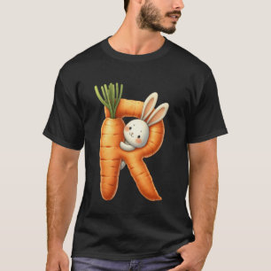 Camiseta Huevos alfabeto Pascua ABCs Zanahoria Letra R para