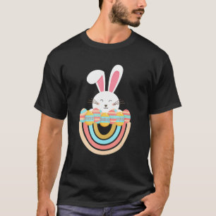 Camiseta Huevos arcoiris bohemios y feliz sabor de conejo