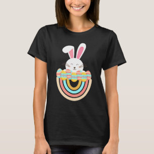 Camiseta Huevos arcoiris bohemios y feliz sabor de conejo