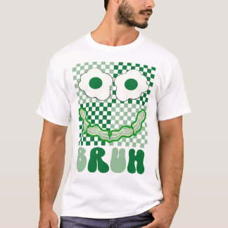 Camiseta Huevos Bruh Green Face y Bacon Ham St Patrick's