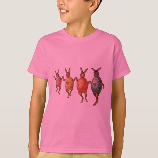 Camiseta Huevos de baile del conejo de Pascua (Anverso)