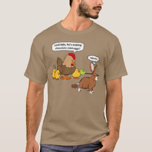 Camiseta Huevos de chocolate divertidos del conejito de