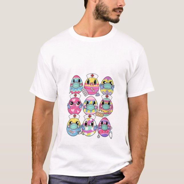 Camiseta Huevos de conejo coloridos Pascua (Anverso)