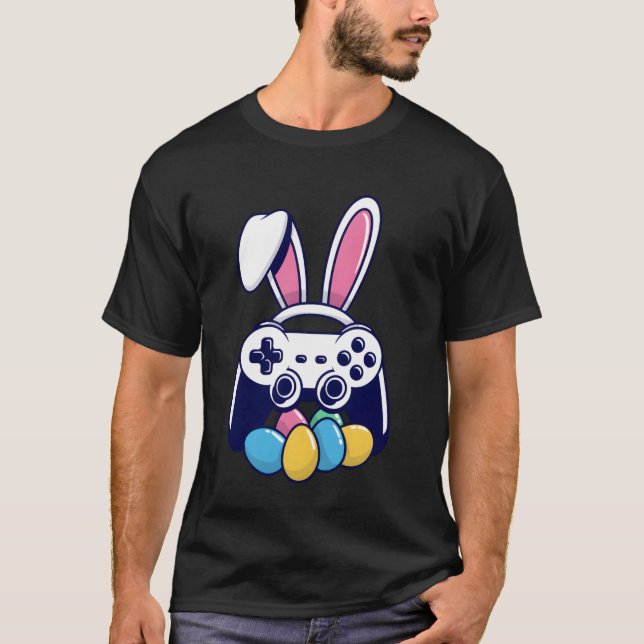 Camiseta Huevos de conejo de Pascua con controladores de vi (Anverso)