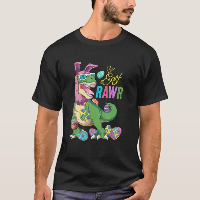 Camiseta Huevos de conejo de Pascua Rex Dinosau (Anverso)