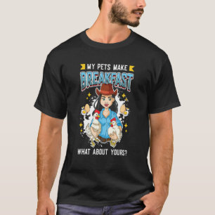 Camiseta Huevos De Gallina Mis Mascotas Hacen Desayuno Gran