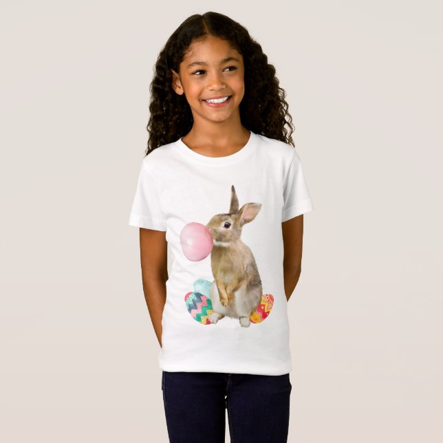 Camiseta Huevos de goma de bubble de conejo de Pascua (Anverso completo)