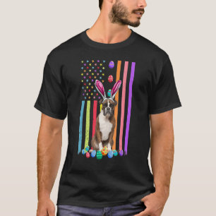 Camiseta Huevos de Pascua Bandera Americana Boxer Dog