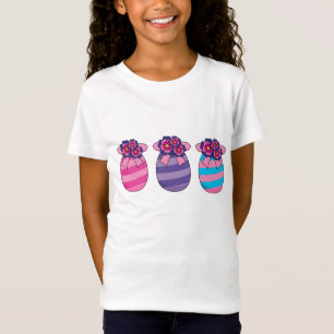 Camiseta Huevos de Pascua con flores y cinta de opciones
