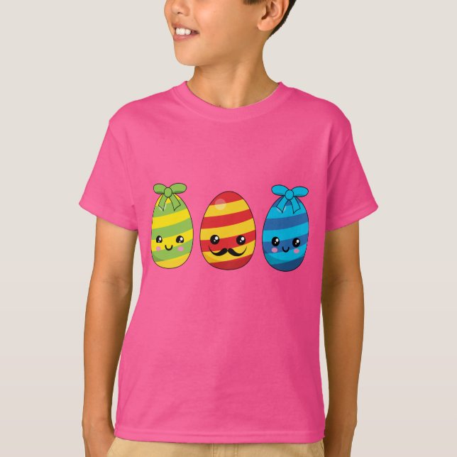 Camiseta Huevos de Pascua de Kawaii con cintas (Anverso)
