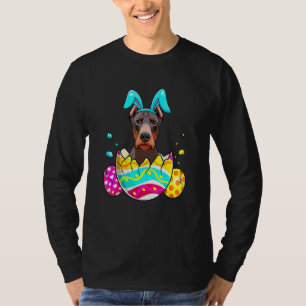 Camiseta Huevos de Pascua Dobermann Bunny Dog Dog Dad Mom