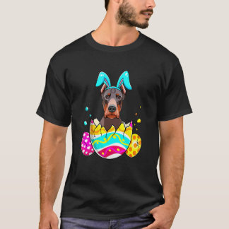 Camiseta Huevos de Pascua Dobermann Bunny Perro Papá Perro 