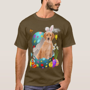 Camiseta Huevos de Pascua Lluvia Lupa de Oro Perro conejito