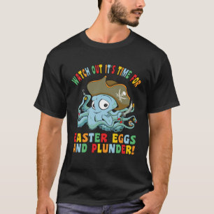 Camiseta Huevos de Pascua saquean pulpo feliz huevo de Pasc