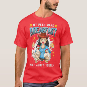 Camiseta Huevos de pollo - Mis Mascotas desayunan granja de