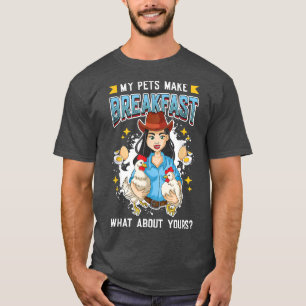 Camiseta Huevos de pollo - Mis Mascotas desayunan granja de
