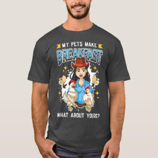 Camiseta Huevos de pollo - Mis Mascotas desayunan granja de