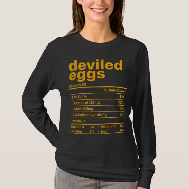 Camiseta Huevos disipados Nutrición Hechos Graciosa Comida  (Anverso)