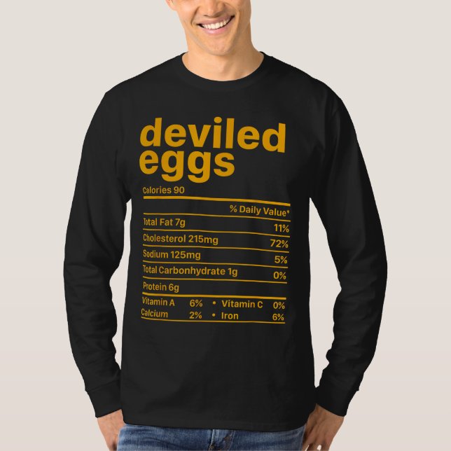 Camiseta Huevos disipados Nutrición Hechos Graciosa Comida  (Anverso)