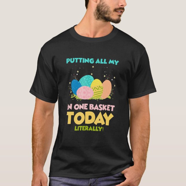 Camiseta Huevos En Una Cesta Conejo Conejo Huevo De Pascua  (Anverso)