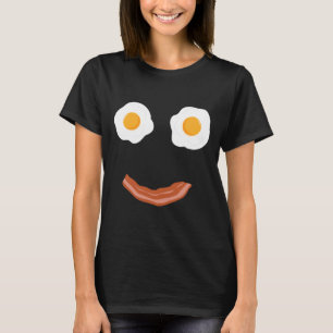 Camiseta Huevos Fritos Tocino Cara Feliz Desayuno Comida Ni