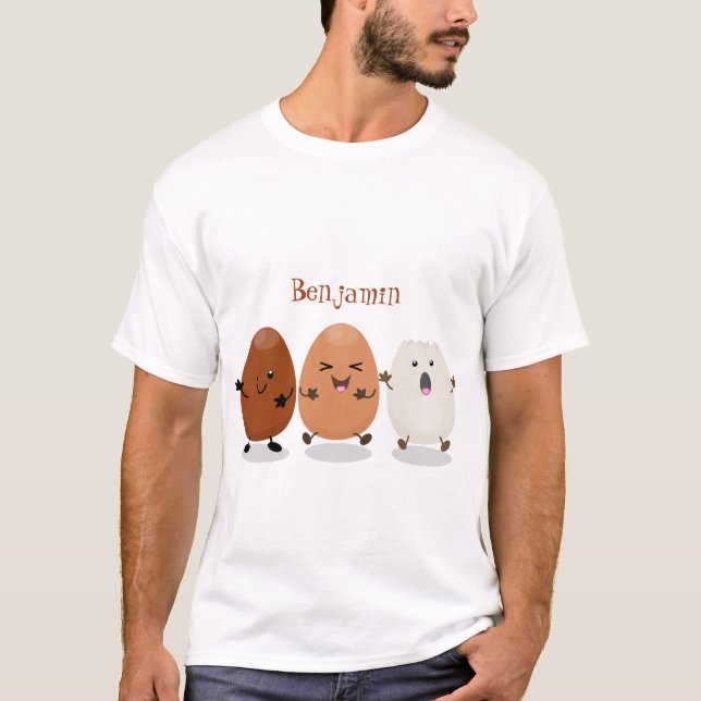 Camiseta Huevos kawaii lindo ilustracion personalizado dive (Anverso)