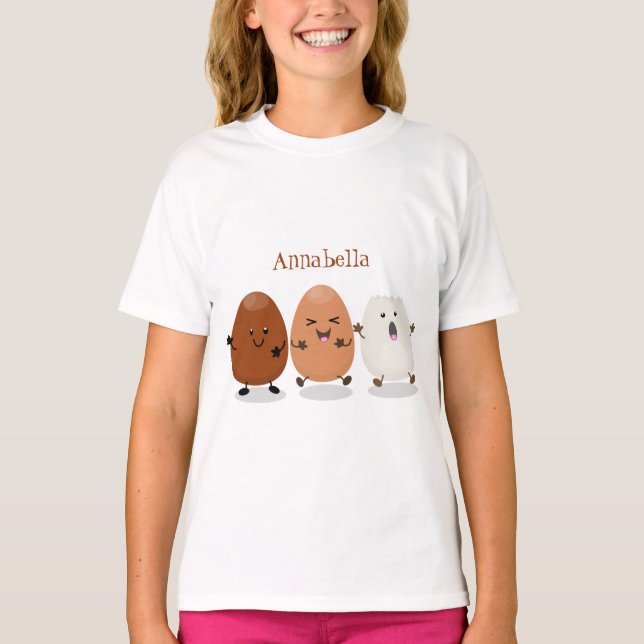 Camiseta Huevos kawaii lindo ilustracion personalizado dive (Anverso)