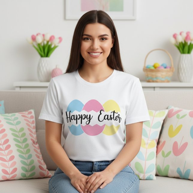 Camiseta Huevos Pastel coloridos Feliz Pascua (Colorful Pastel Eggs Happy Easter T-Shirt)
