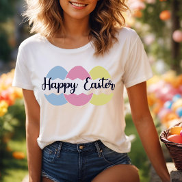 Camiseta Huevos Pastel coloridos Feliz Pascua