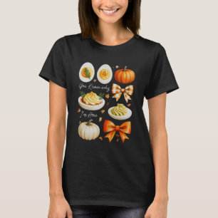 Camiseta Huevos Rellenos de Acción de Gracias Saben Por Qué