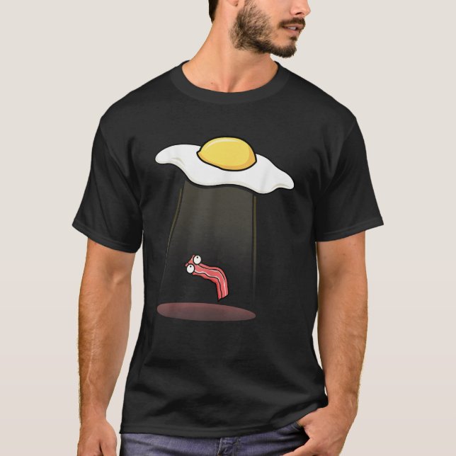Camiseta Huevos secuestrados Bacon Graciosa Alien Desayuno  (Anverso)