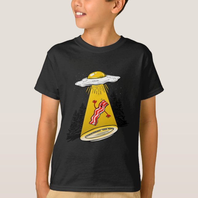Camiseta Huevos secuestrados Bacon Graciosa Alien Ufo Desay (Anverso)