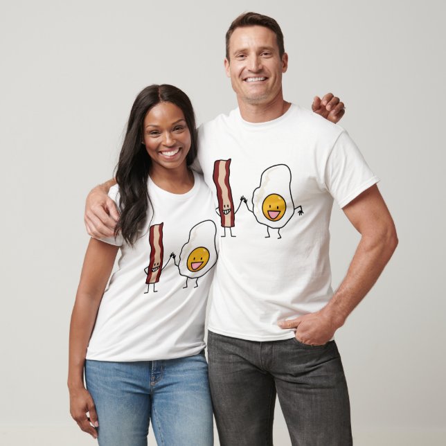 Camiseta Huevos y tiras de bata Desayuno Huevo combinado (Unisexo)