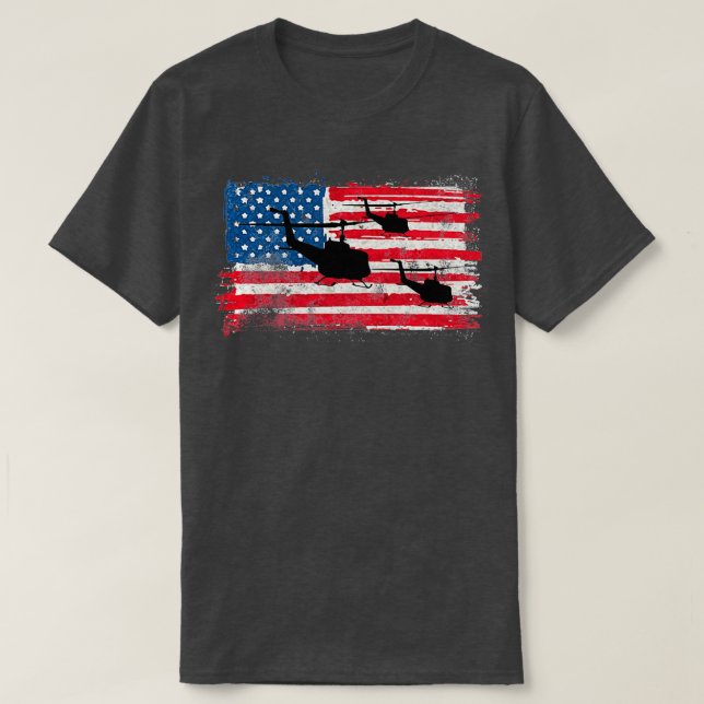 Camiseta Huey UH1 Helicóptero Militar de EE.UU. (Diseño del anverso)