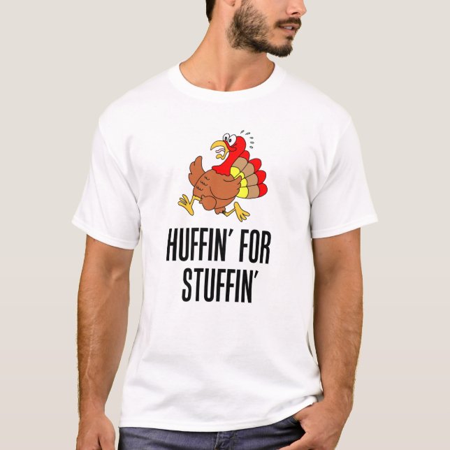 Camiseta Huffin Para La Carrera De Acción De Gracias De Stu (Anverso)