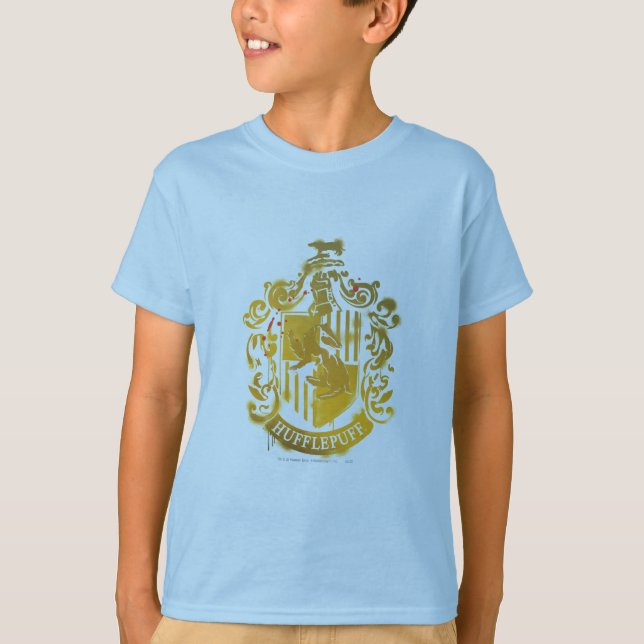 Camiseta Hufflepuff Crest - Splattered (Anverso)