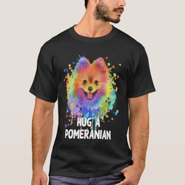 Camiseta Hug a Pomeranian Dog  Sayings Pets Quotes Pom Pom (Anverso)