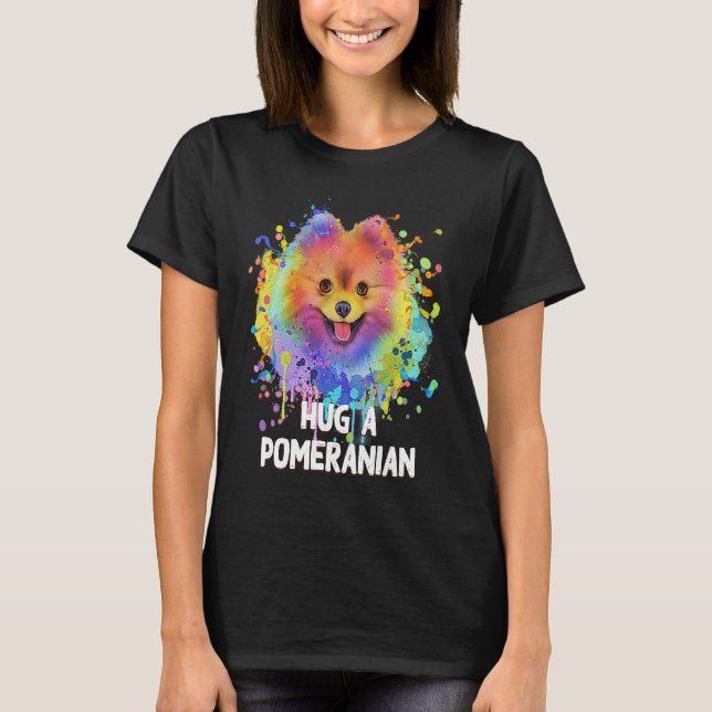 Camiseta Hug a Pomeranian Dog  Sayings Pets Quotes Pom Pom (Anverso)