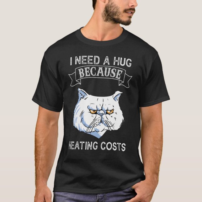 Camiseta Hug Cat Hug Heating Bills (Anverso)