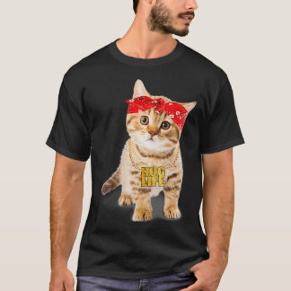 Camiseta Hug Thug Gangster Life Gold Chain Gangsta